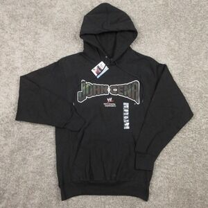 Vintage John Cena Hoodie Mens Small Black Sweatshirt Heavyweight Y2K WWE NEW